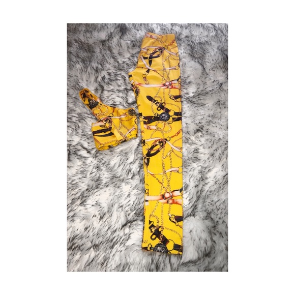 Yellow Printed Pants Set - Picture 3 of 8